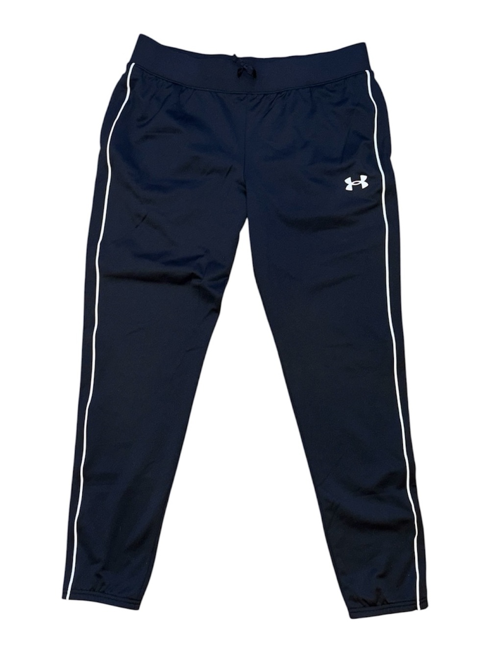 Under Armour black Jogger Sweatpants with White Piping